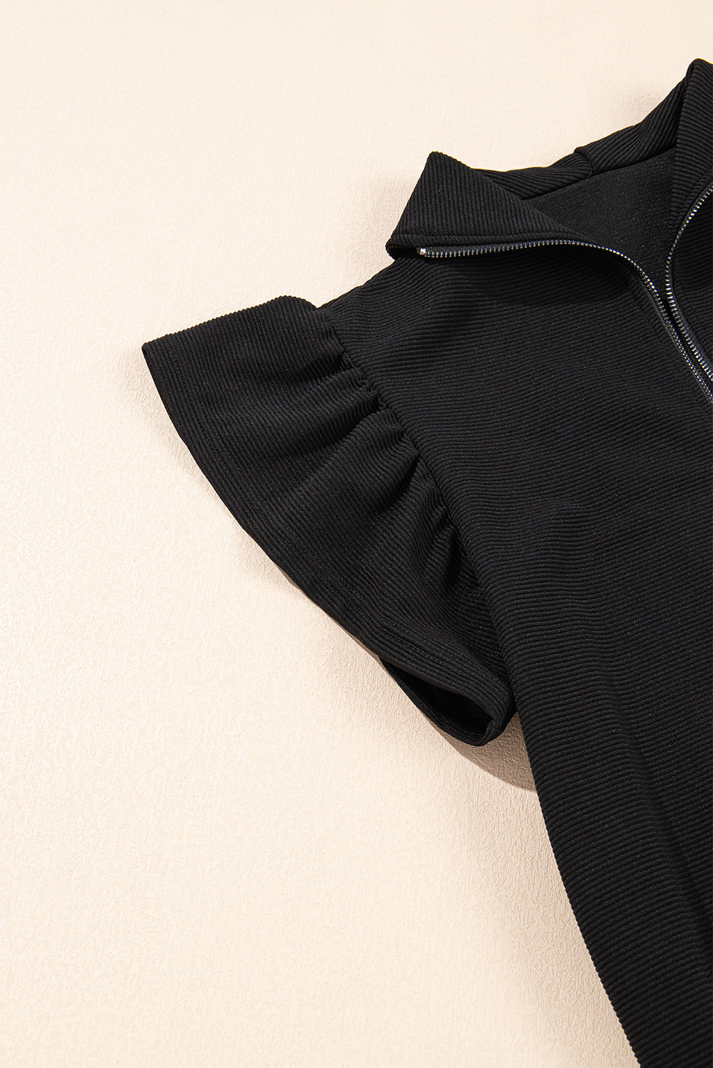 Ruffled Sleeve and Wide Leg Pants Set