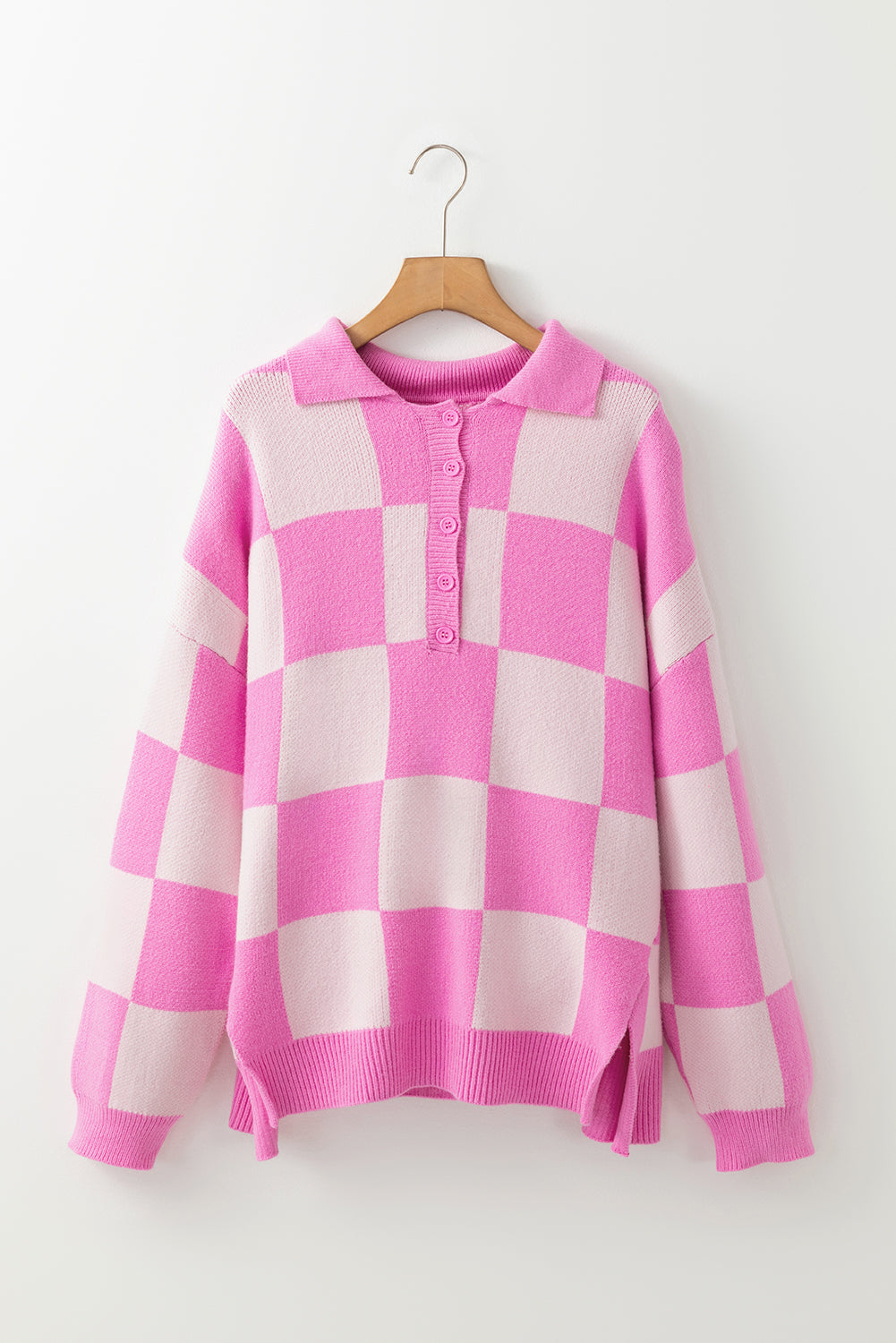 Pink Checkerboard Sweater
