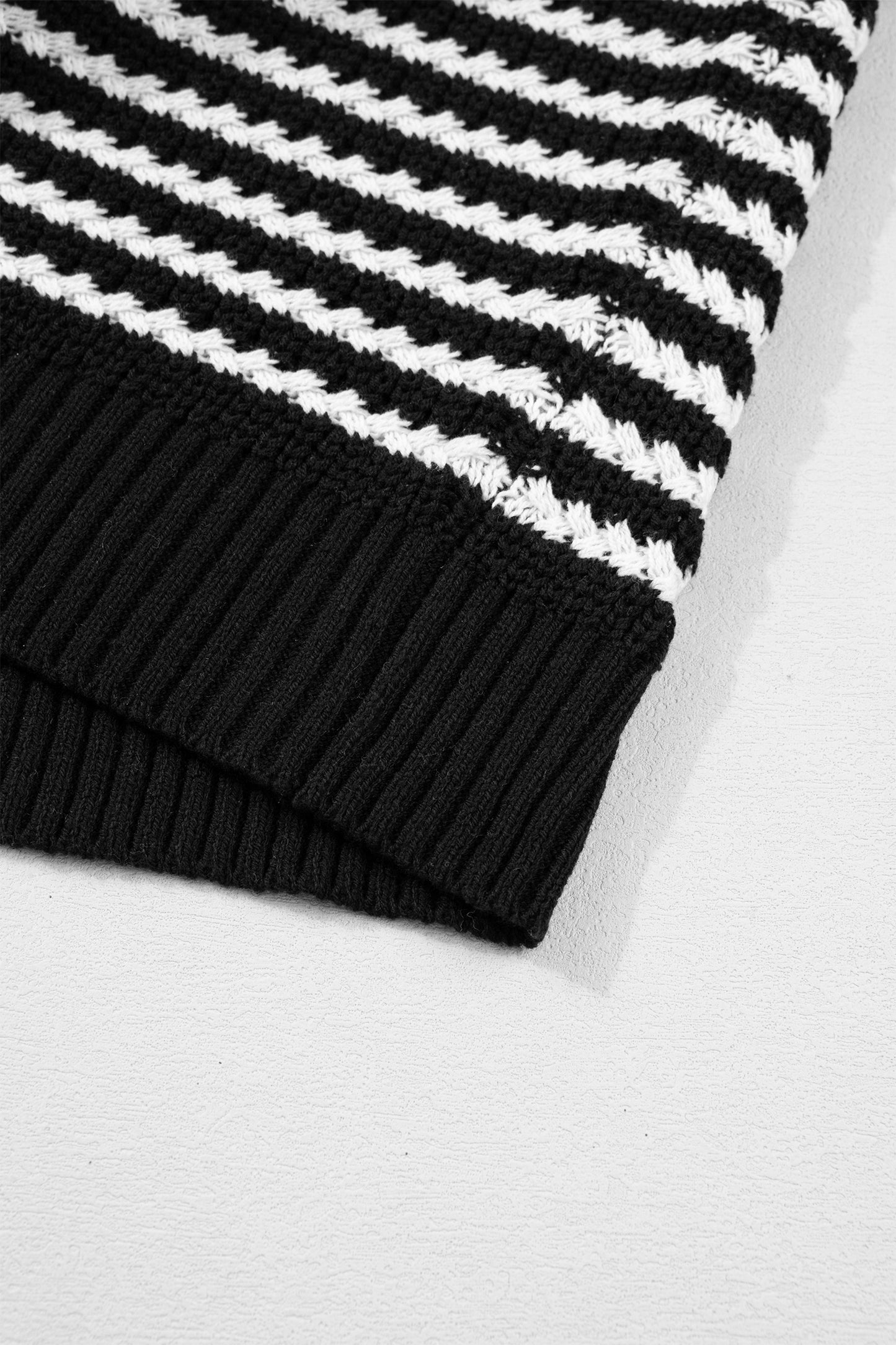 Black Stripe Bow Sweater