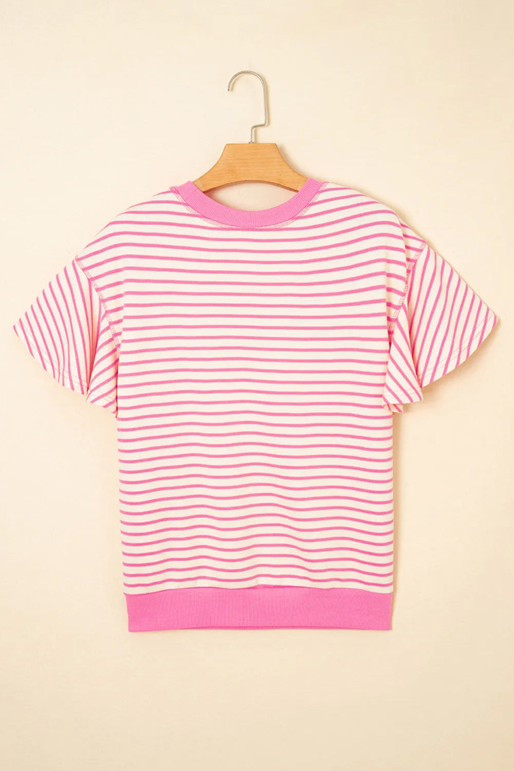 Baseball Pattern Striped Top