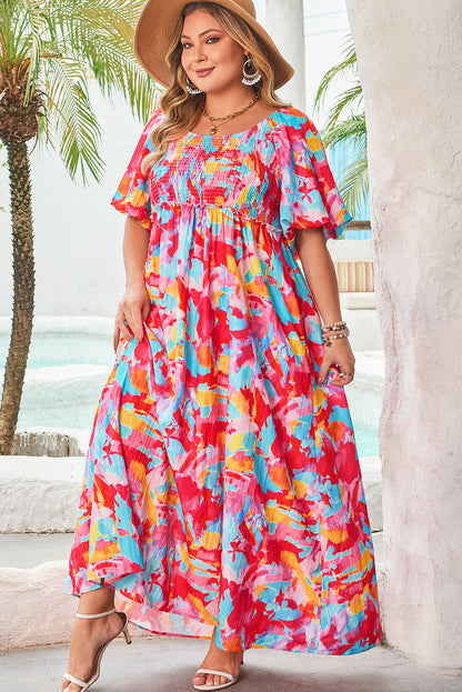 Rose Abstract Plus Size Dress