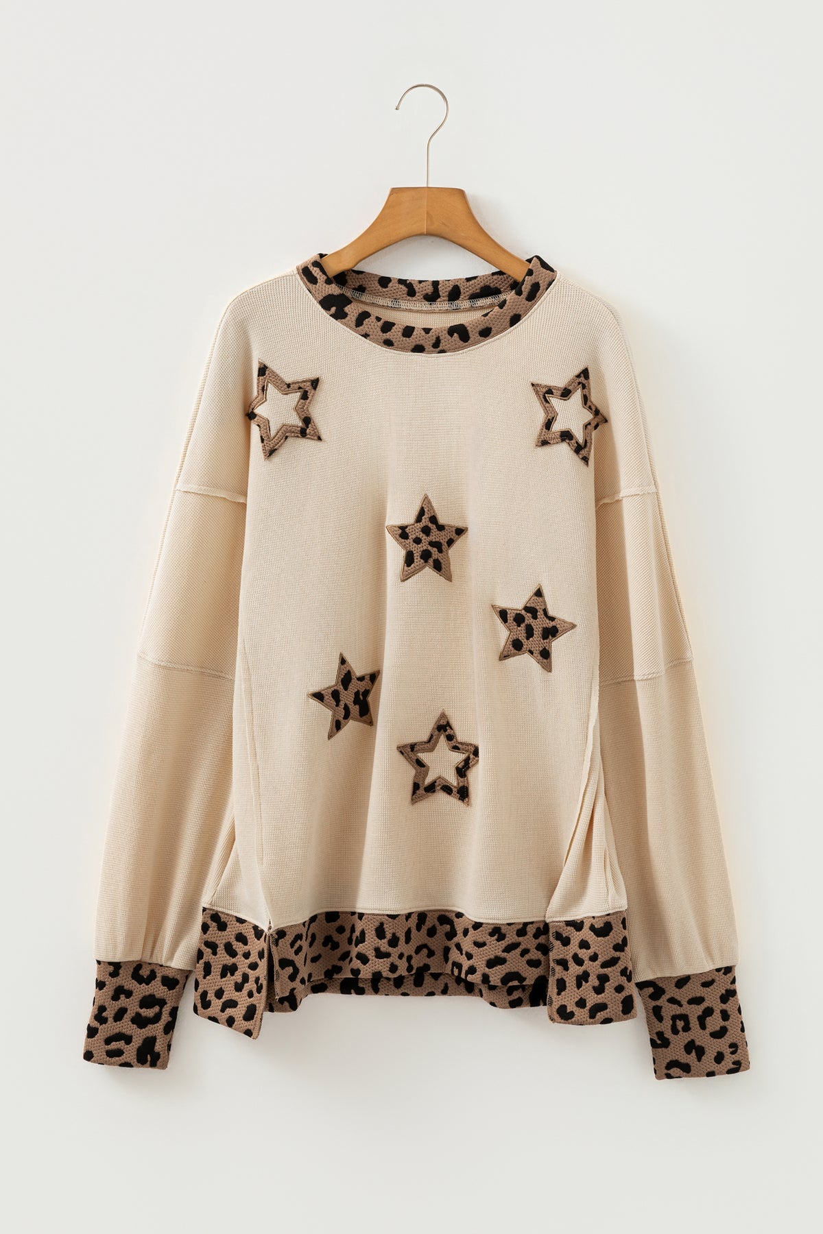 Leopard Star Patchwork Baggy Sweatshirt