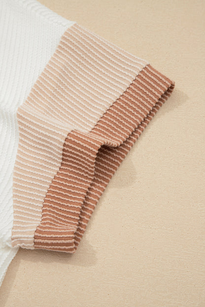 Apricot Bowknot Applique Plus Size Top