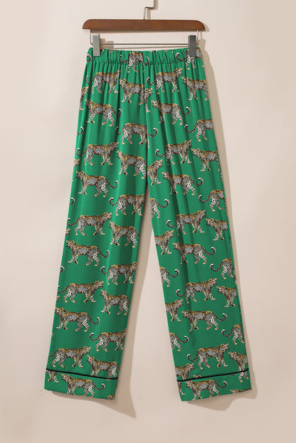 Green Cheetah Pajama Set