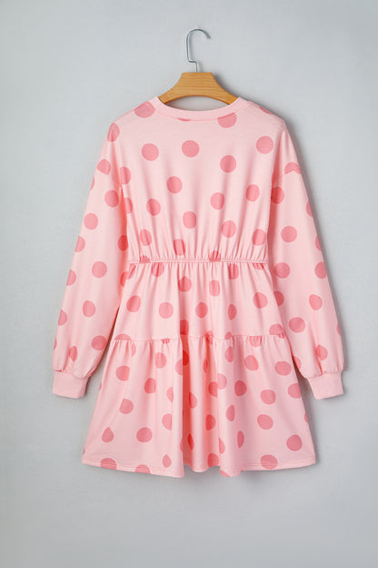 Pink Polka Dot Mini Dress