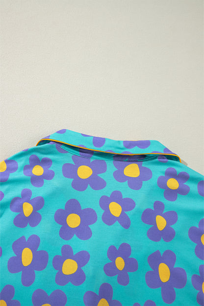 Purple Flower Pajamas Set