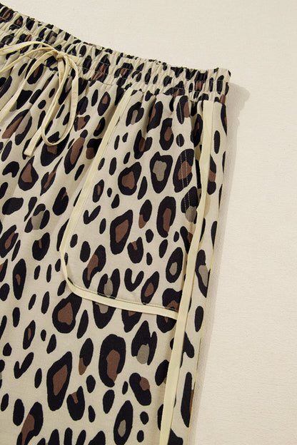 Khaki Plus Size Leopard Pants