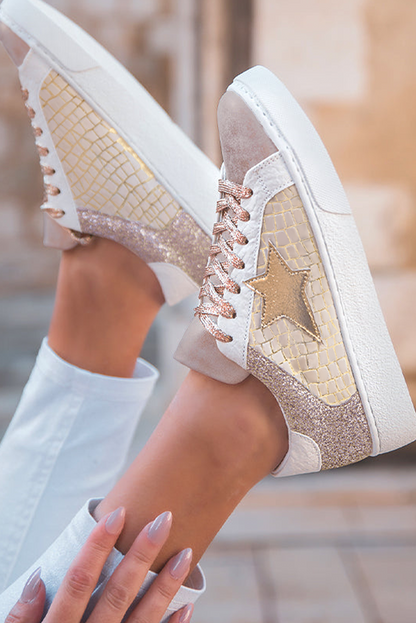 Gold Glitter Star Sneakers