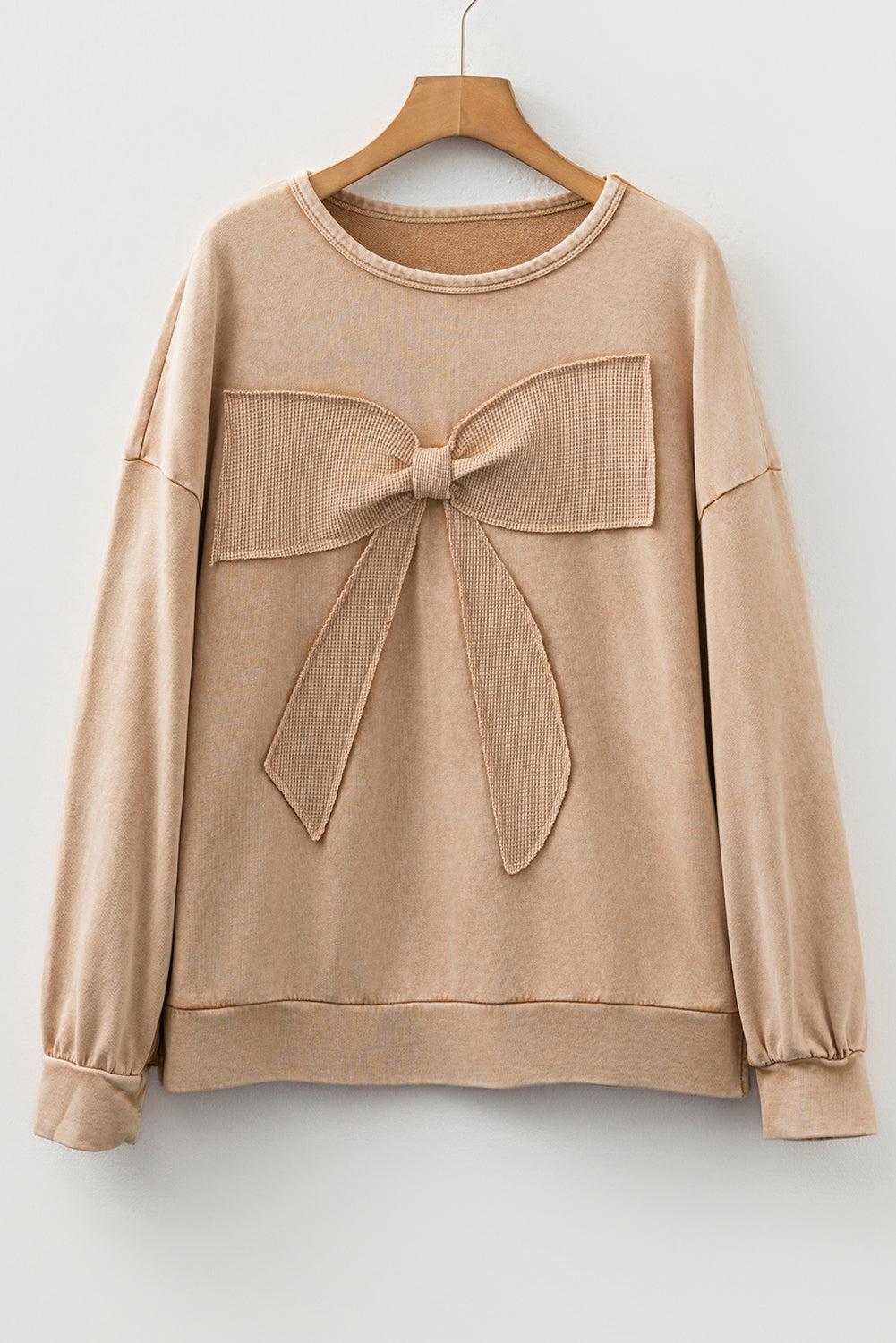 Light Beige Big Bow Sweatshirt