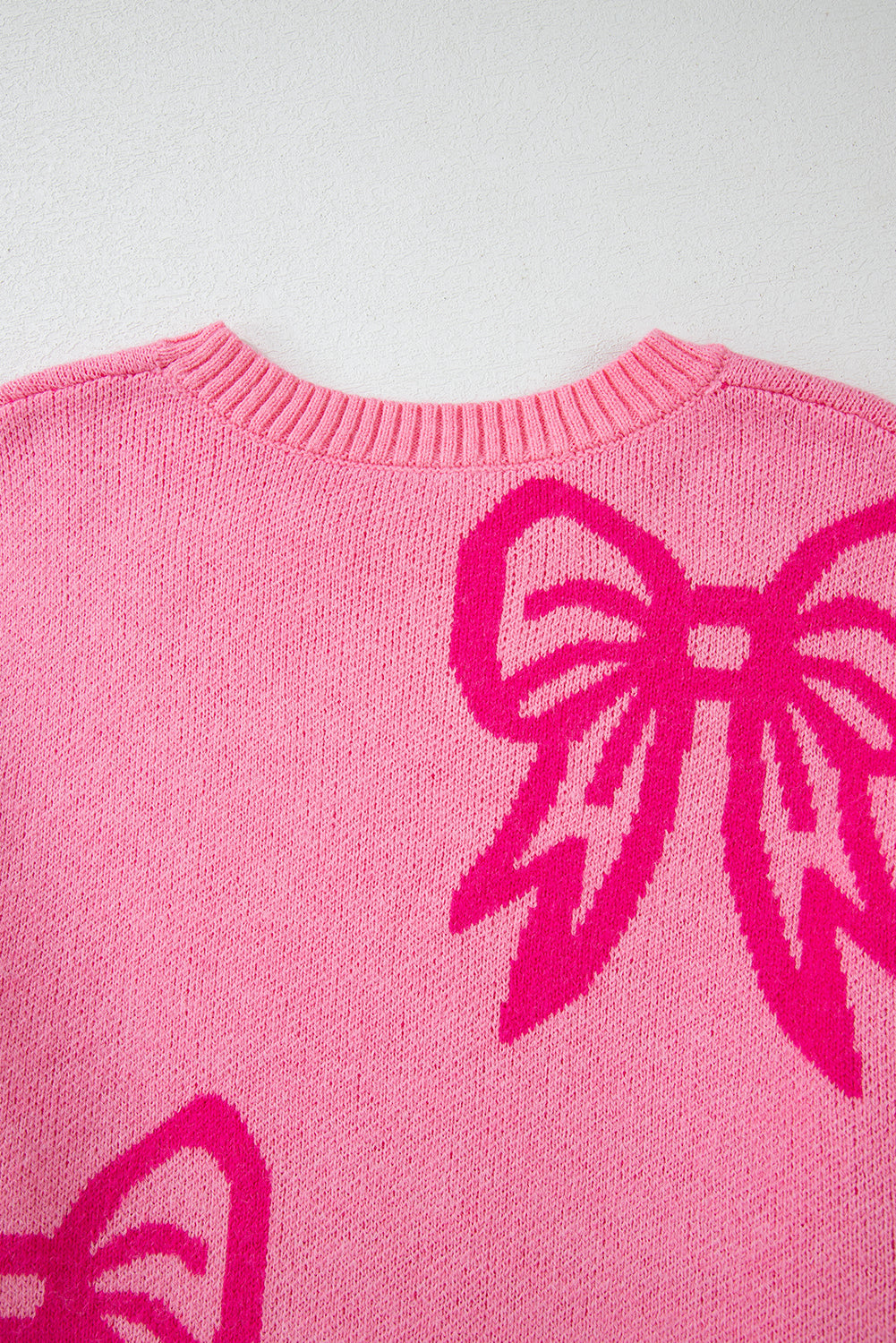 Pink Bow Pattern Sweater