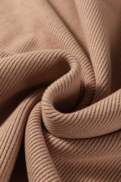 Dark Khaki Leopard Corduroy Set