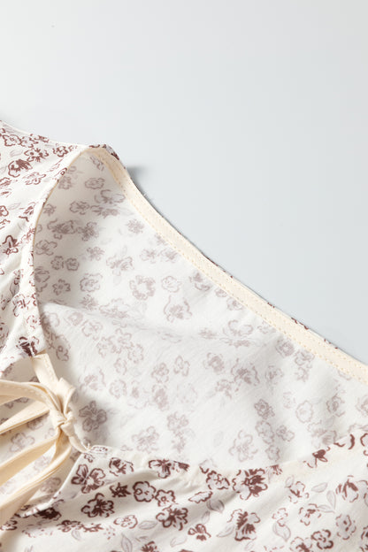 White Bow Peplum Blouse