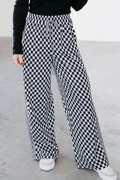 White Checkerboard Pants