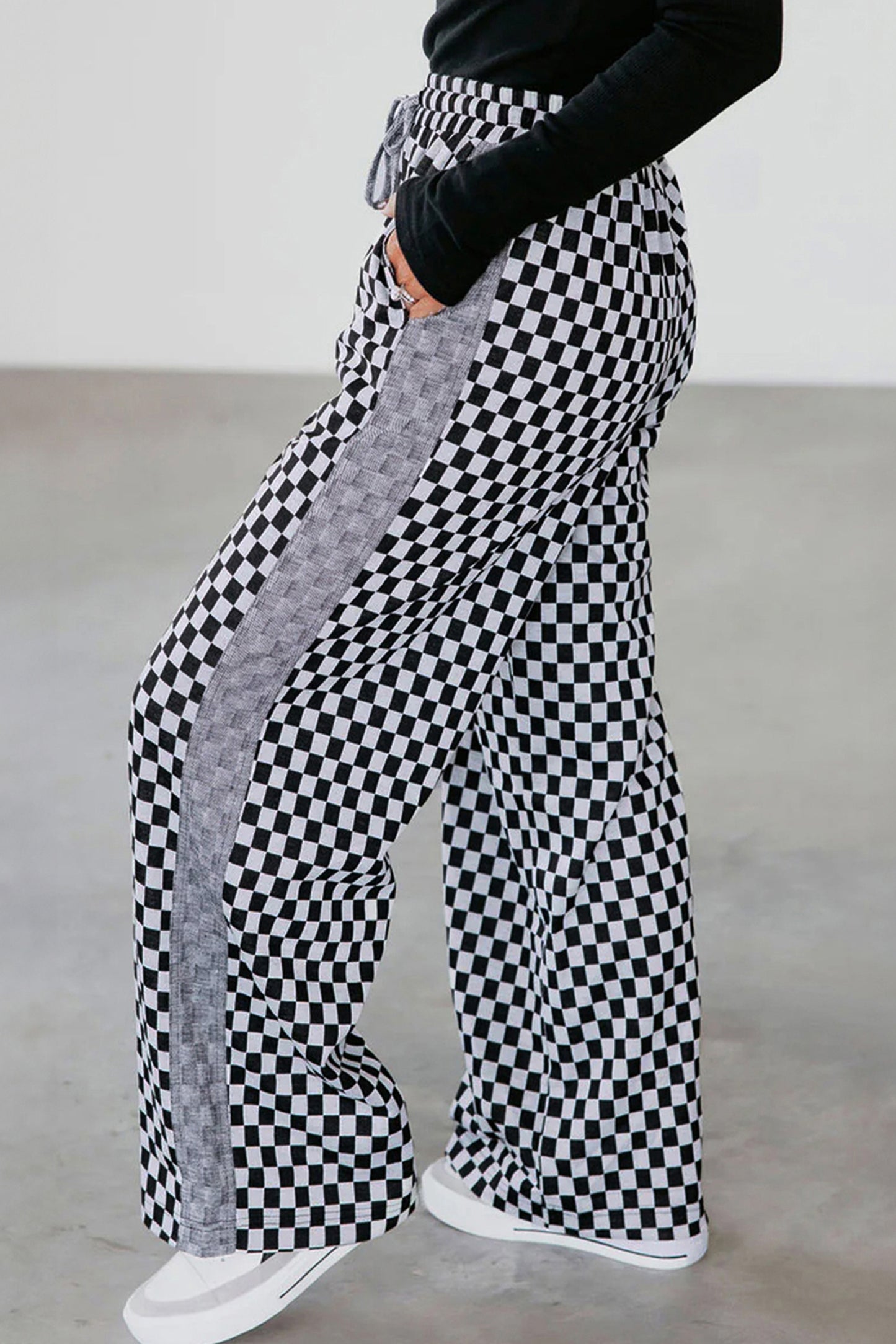 White Checkerboard Pants