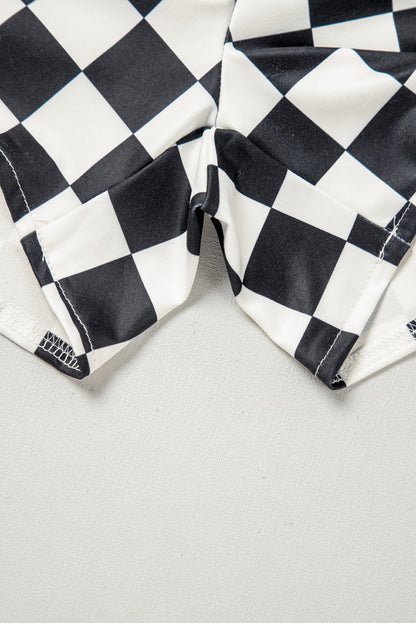 Black Checkered Shorts