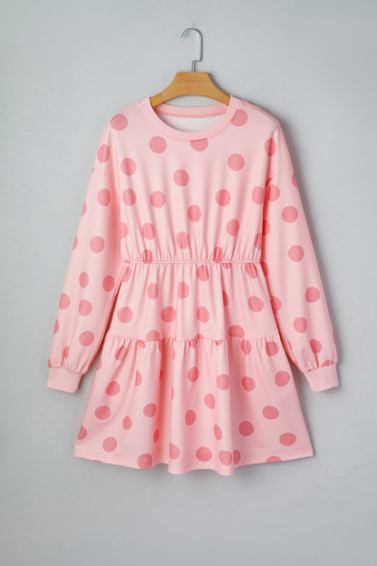 Pink Polka Dot Mini Dress