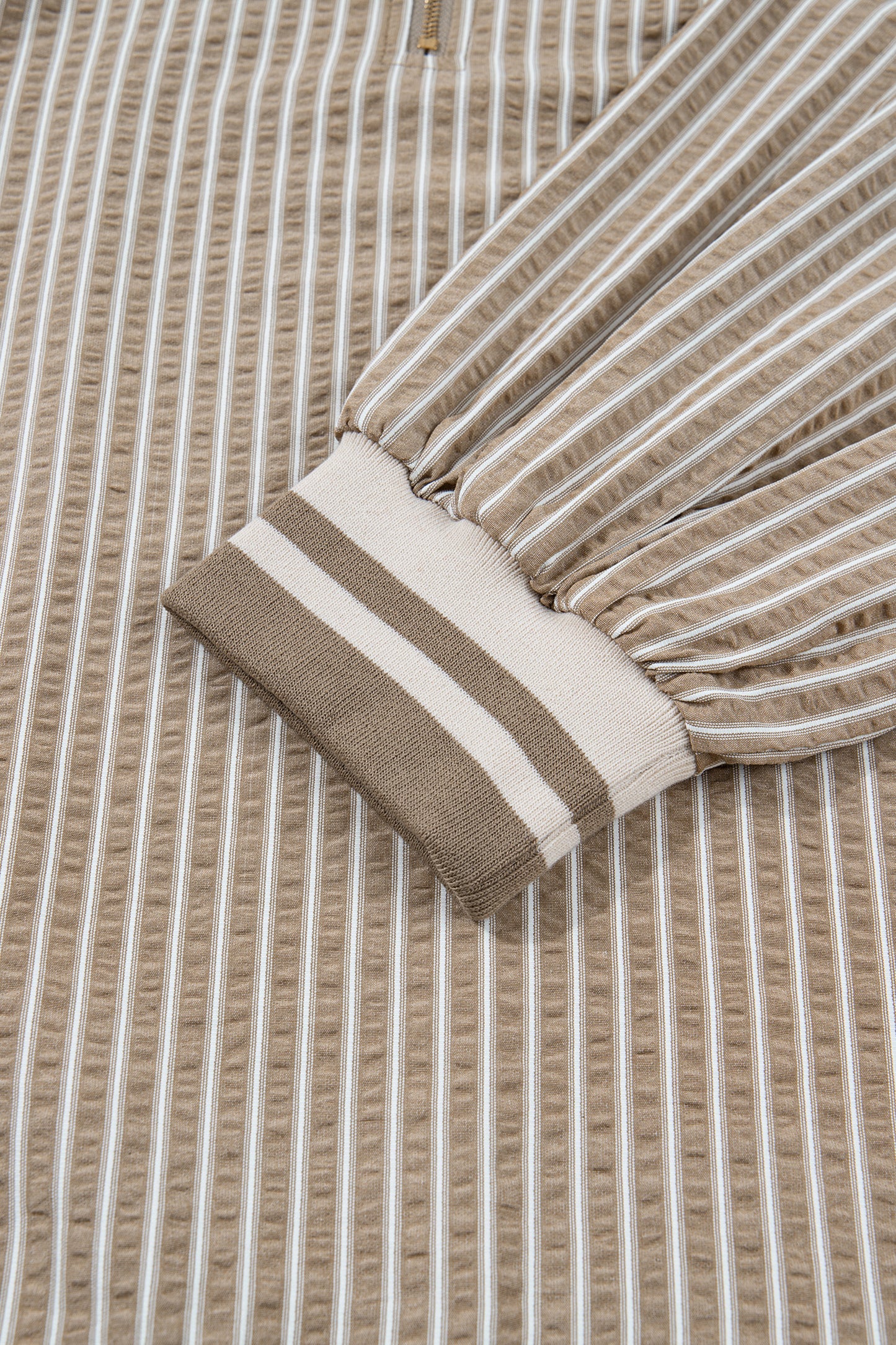 Khaki Stripe Plus Size Mini Dress