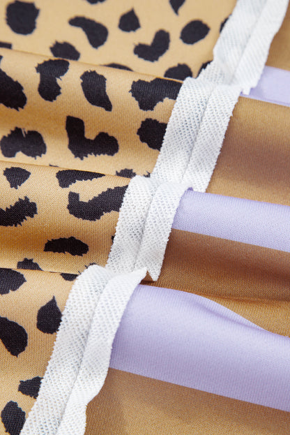 Purple Leopard Striped Plus Size Sweatshirt