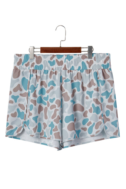 Plus Size Camouflage Athleisure Shorts