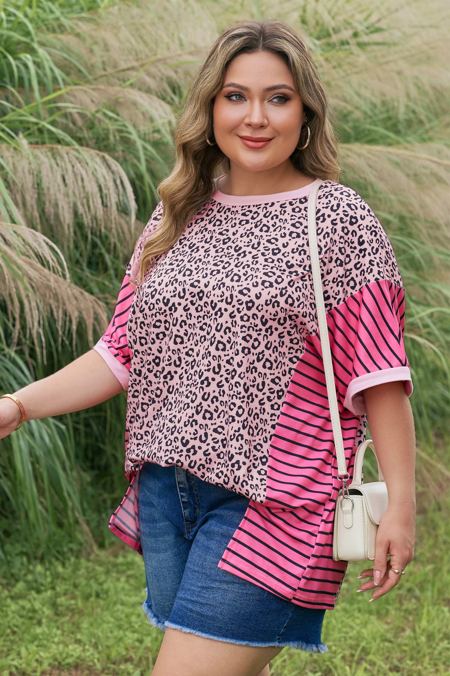 Pink Leopard Plus Size Tee