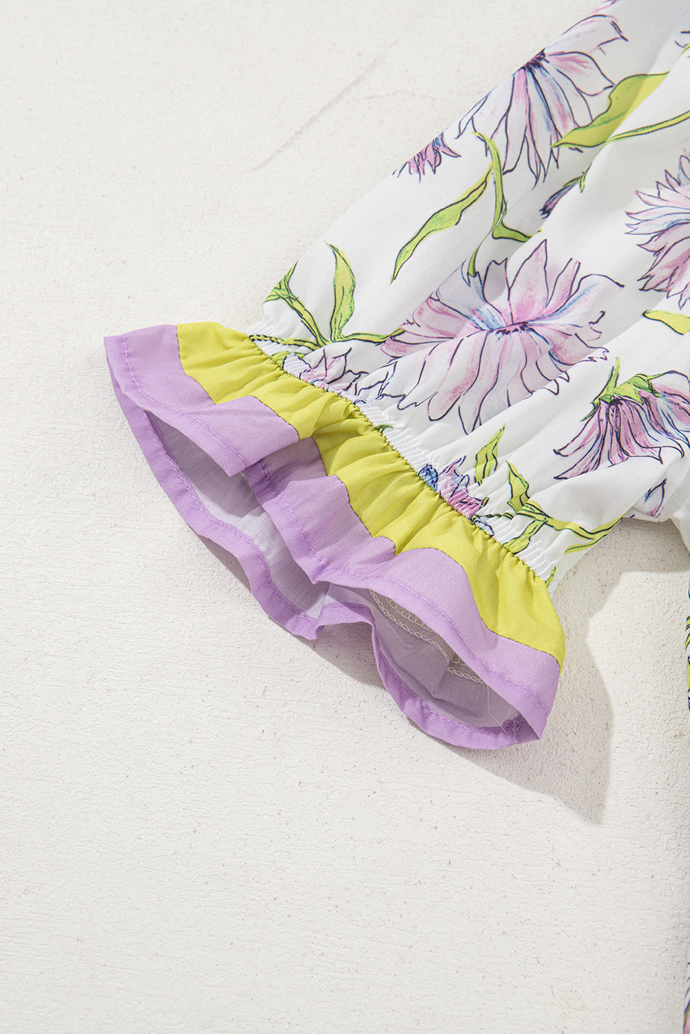 Purple Floral Peplum Blouse