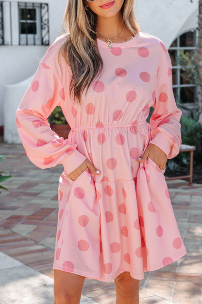 Pink Polka Dot Mini Dress