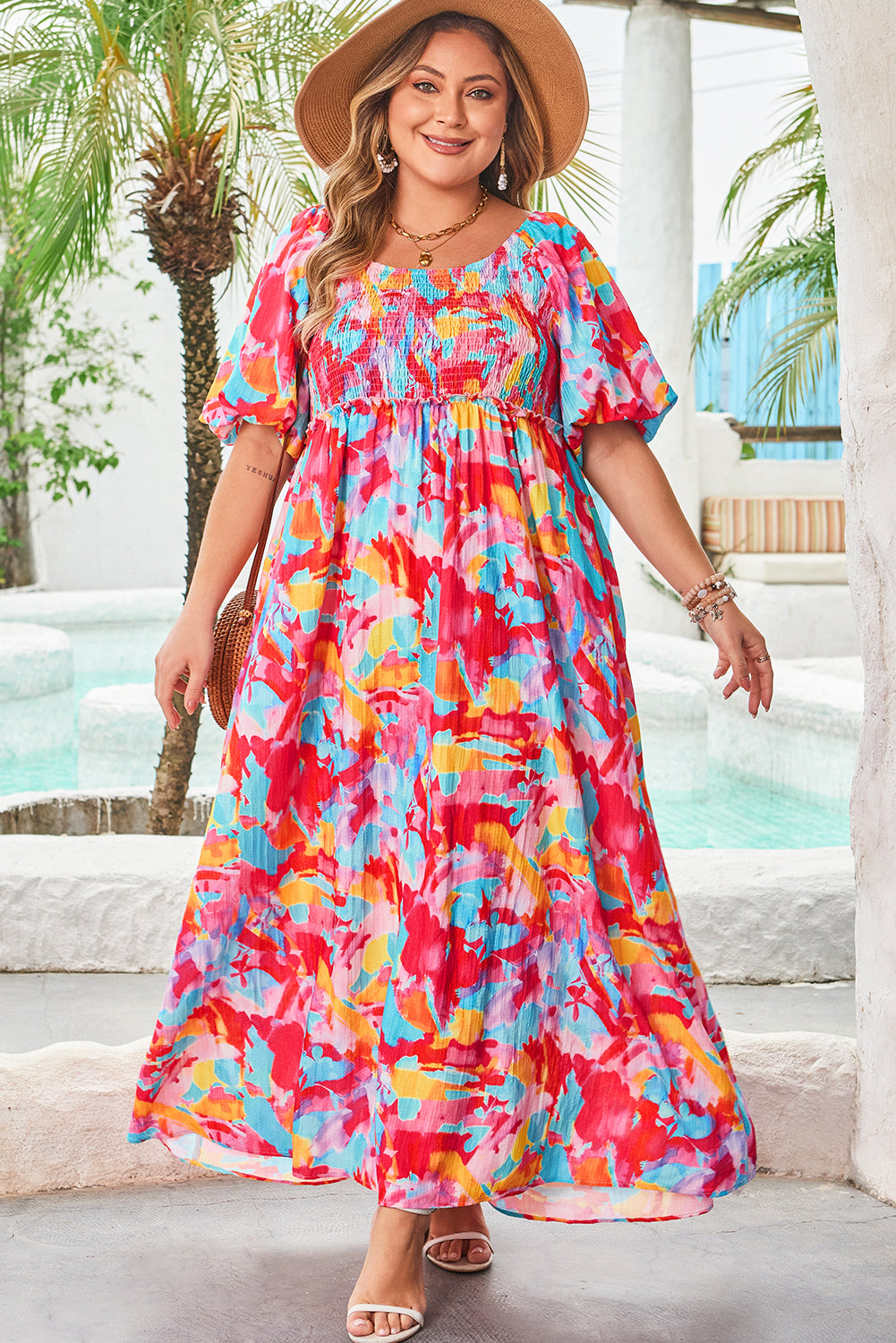 Rose Abstract Plus Size Dress
