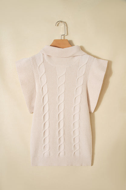 Ruffled Short Sleeve Sweater