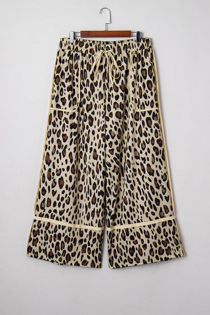 Khaki Plus Size Leopard Pants