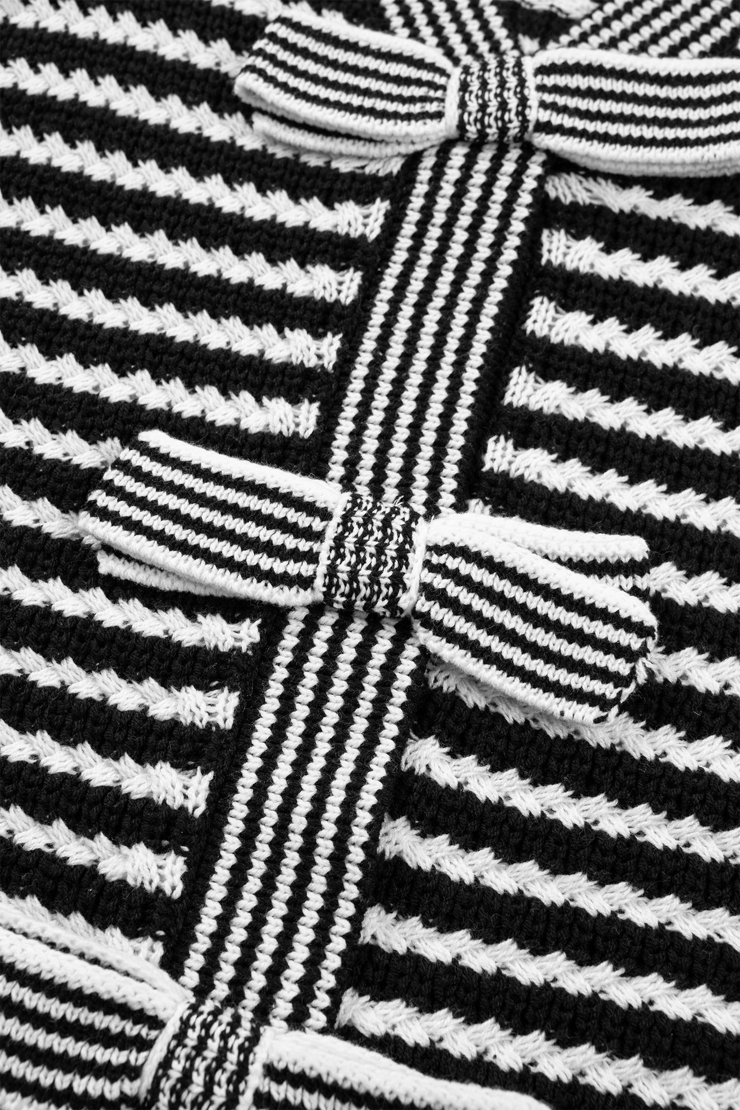 Black Stripe Bow Sweater