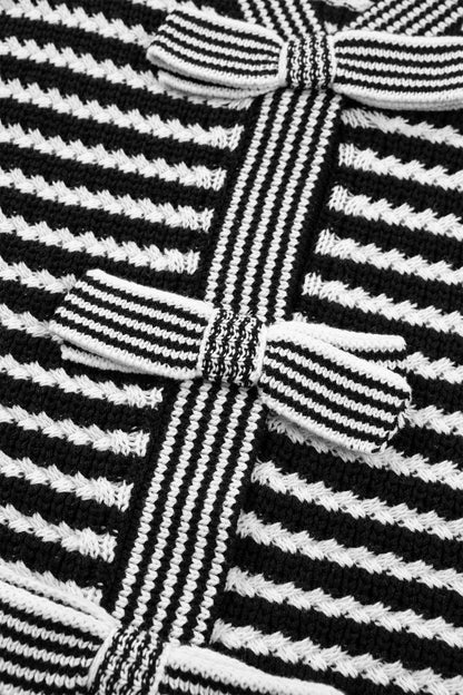 Black Stripe Bow Sweater