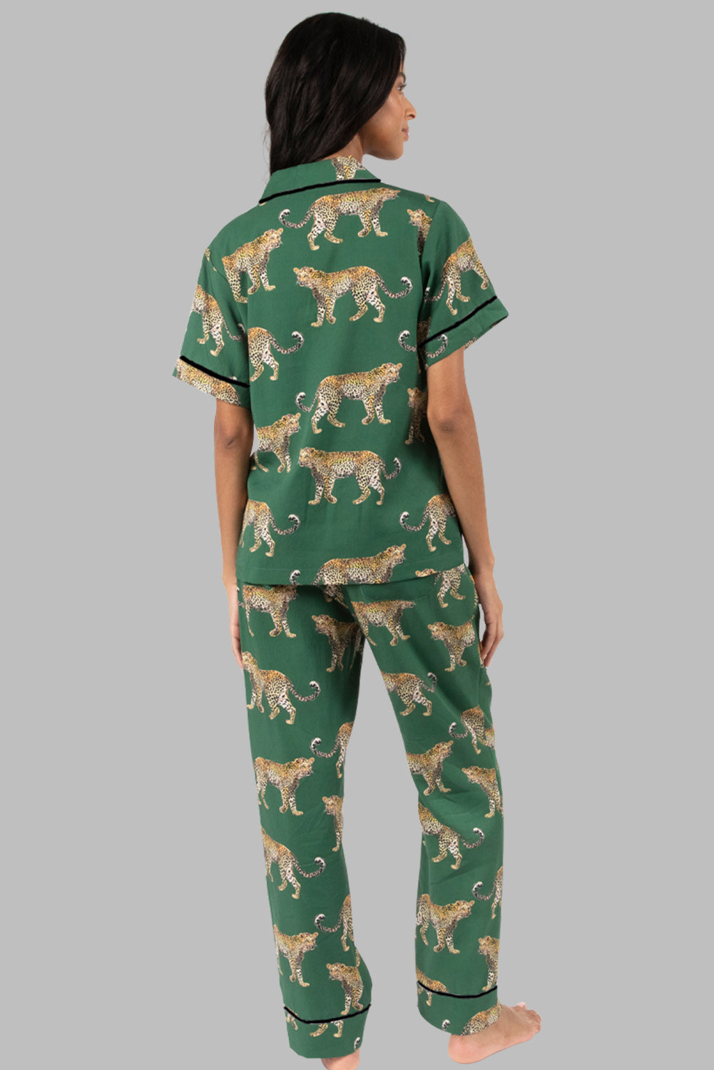 Green Cheetah Pajama Set