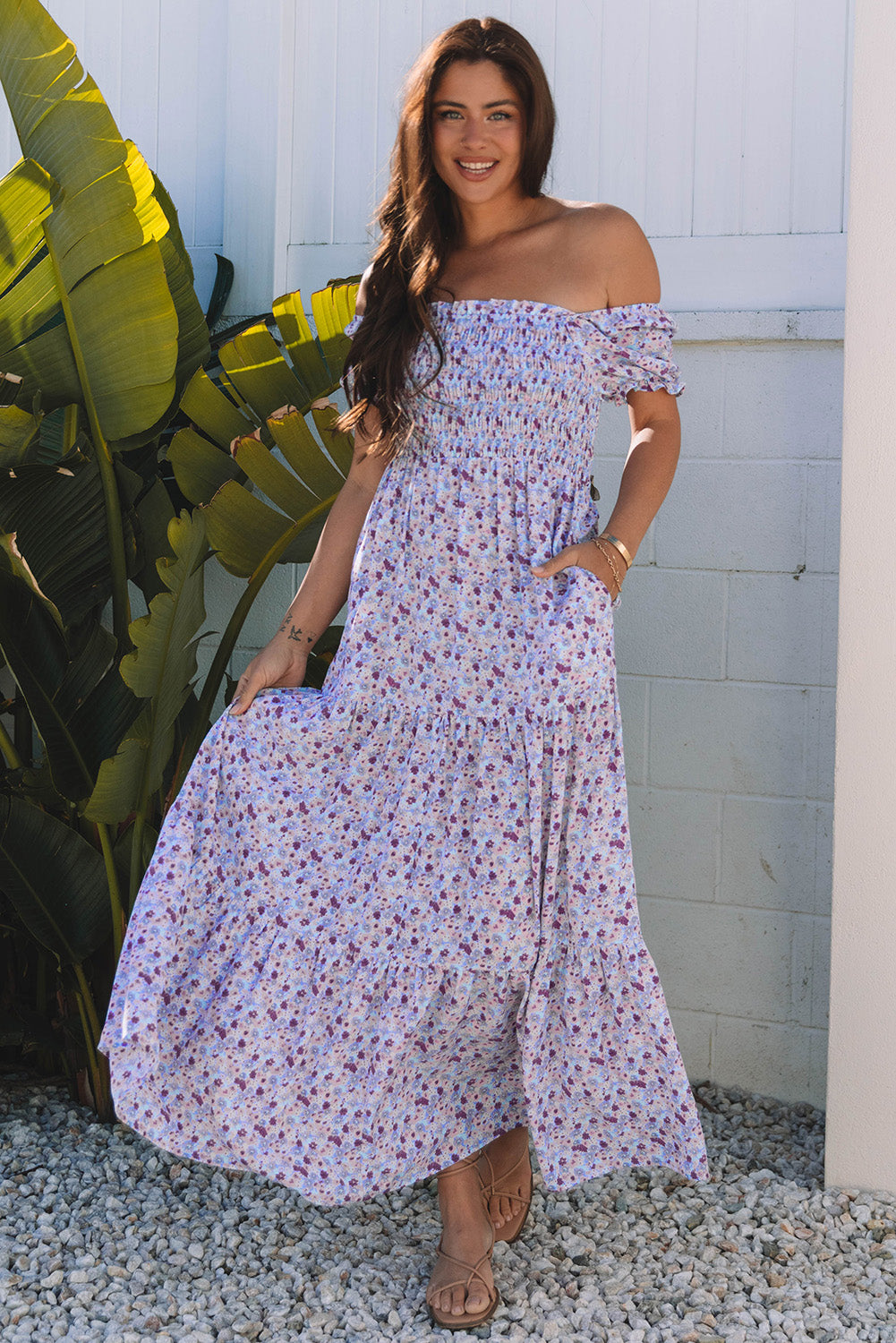Purple Floral Maxi Dress