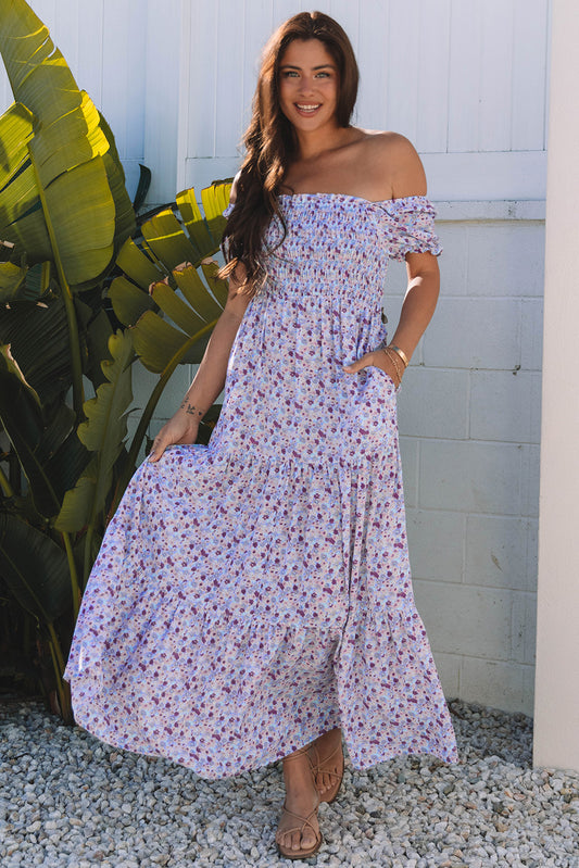 Purple Floral Maxi Dress