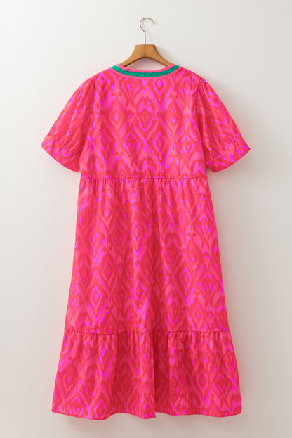 Red Allover Plus Size Dress