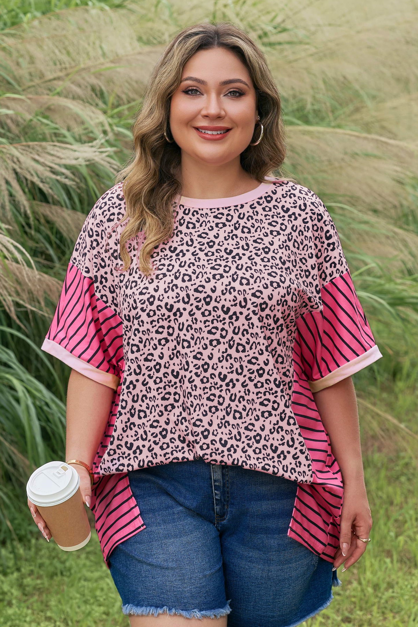 Pink Leopard Plus Size Tee