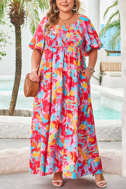 Rose Abstract Plus Size Dress