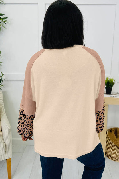 Leopard Star Color Block Sweatshirt