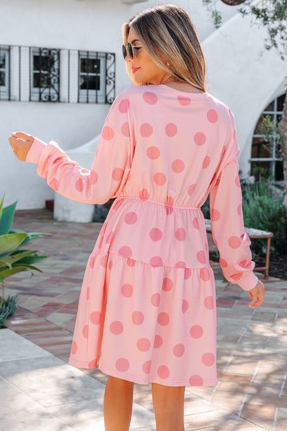 Pink Polka Dot Mini Dress