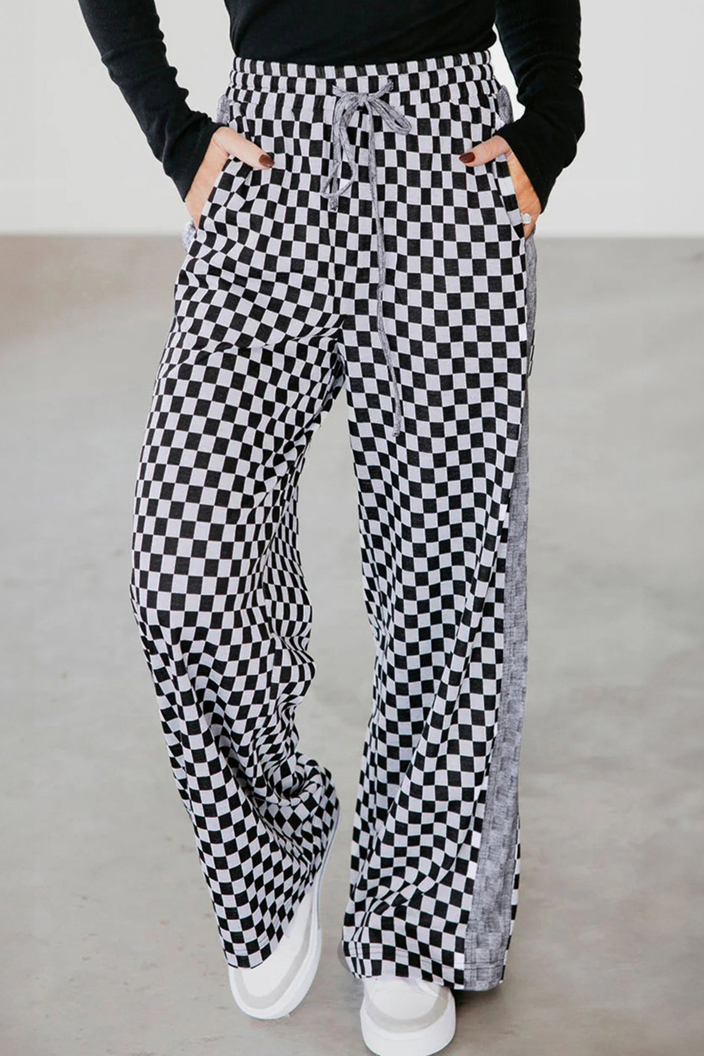 White Checkerboard Pants