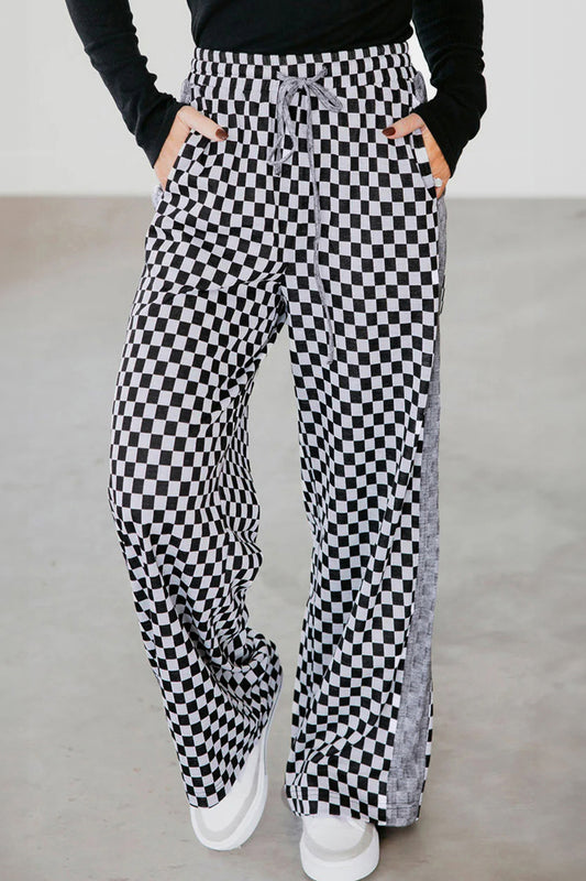 White Checkerboard Pants