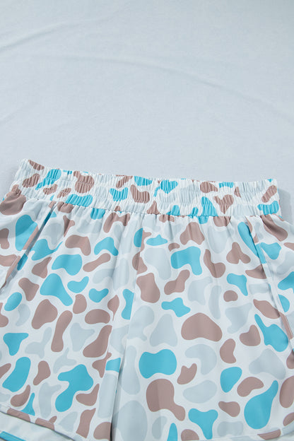Plus Size Camouflage Athleisure Shorts