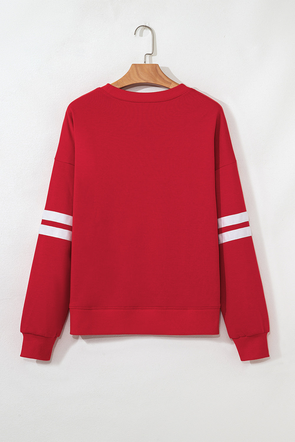 Fiery Red Sequin Baseball Sweatshirt