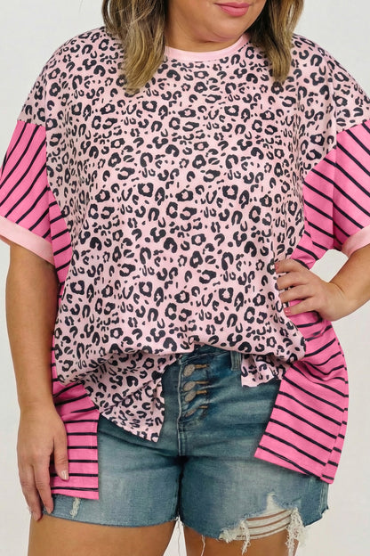 Pink Leopard Plus Size Tee