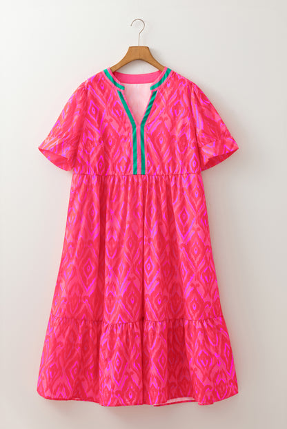 Red Allover Plus Size Dress