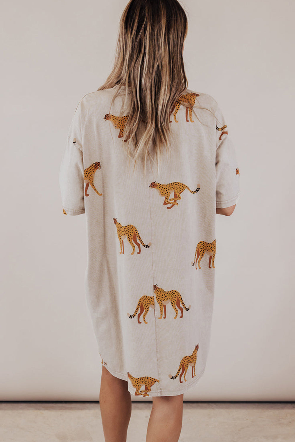 Apricot Plus Size Cheetah Dress