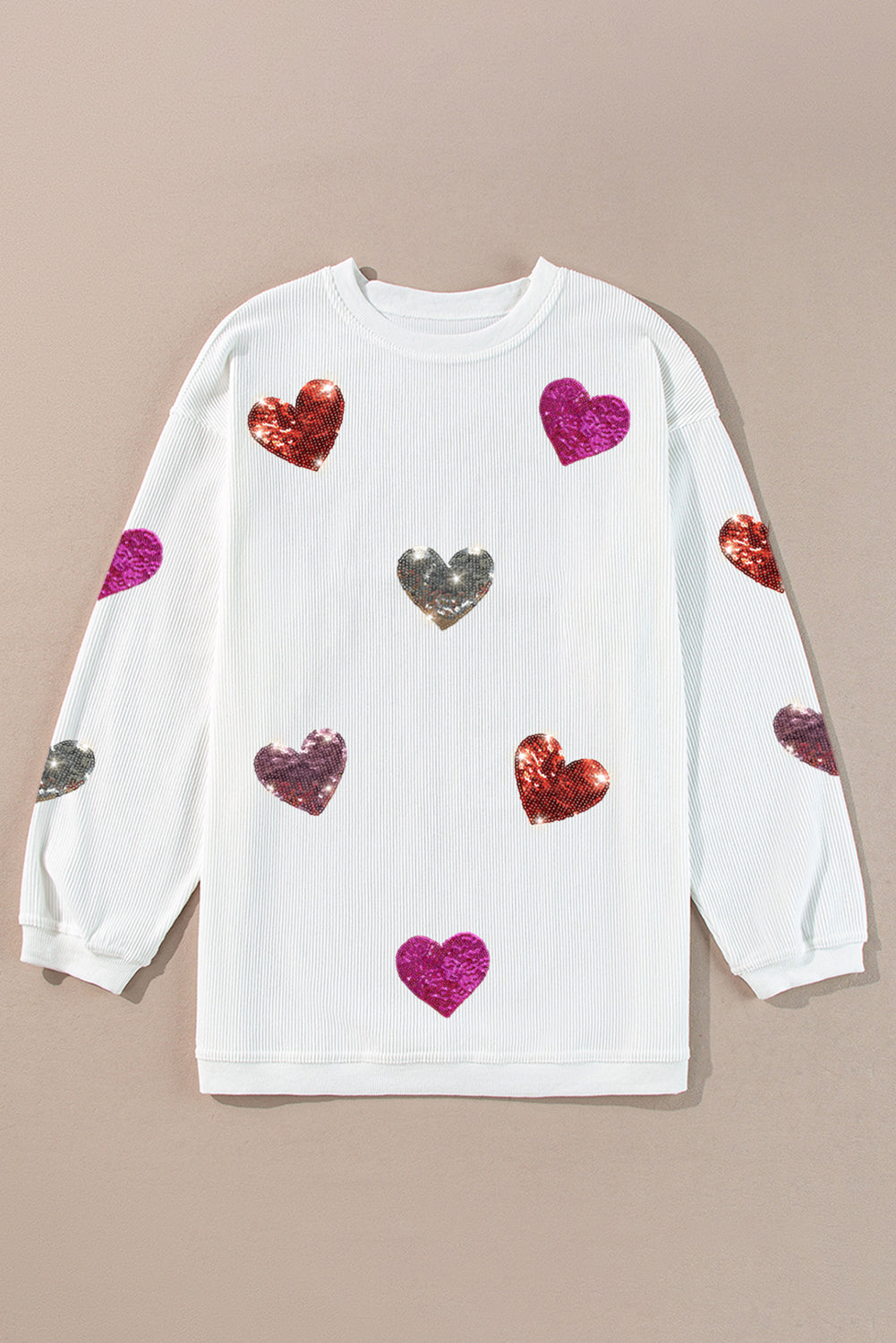 White Valentines Heart Sweatshirt