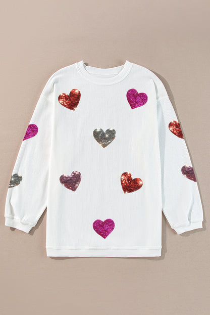 White Valentines Heart Sweatshirt